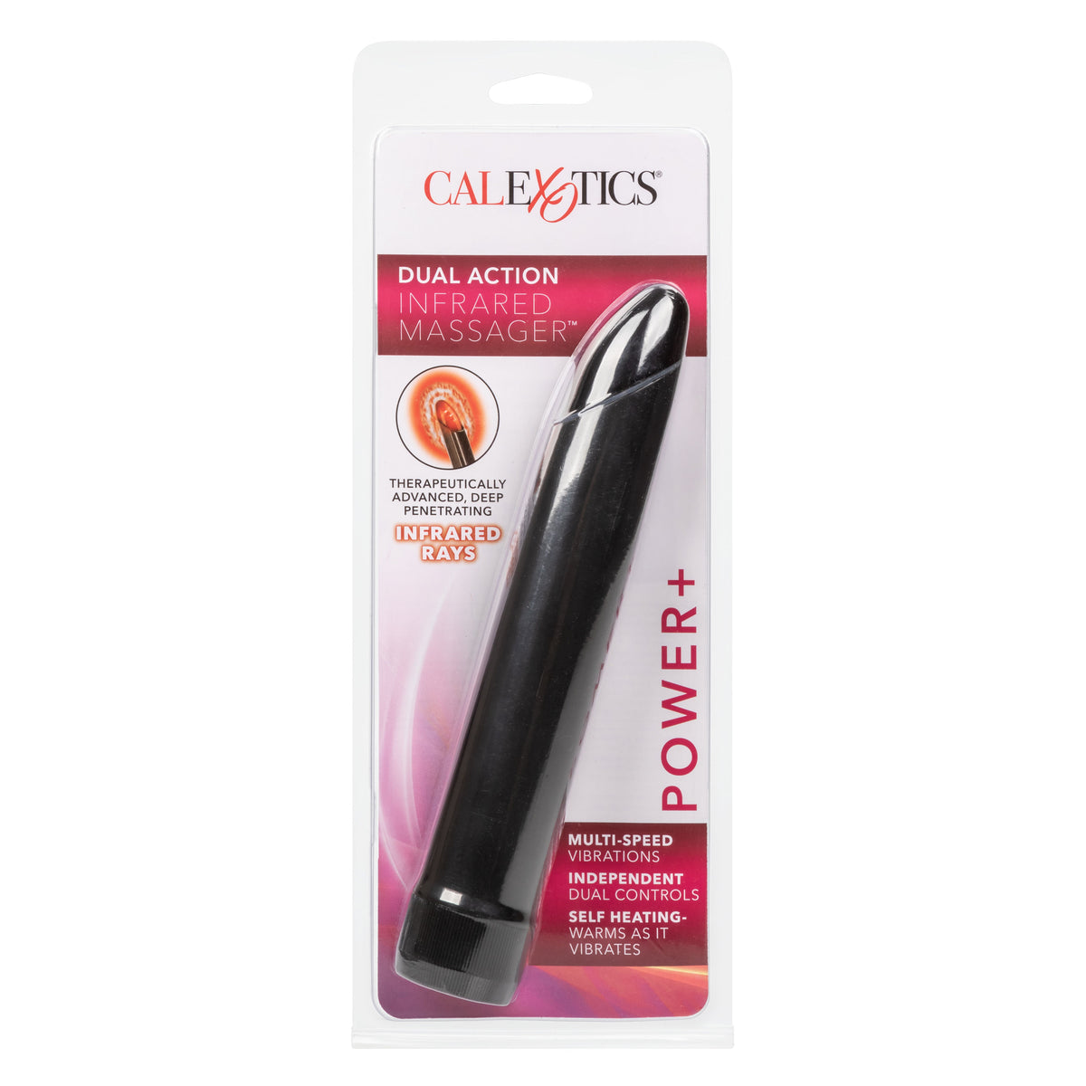 Dual Action Infrared Warming Massager for Therapeutic Intimacy Black Vibrators