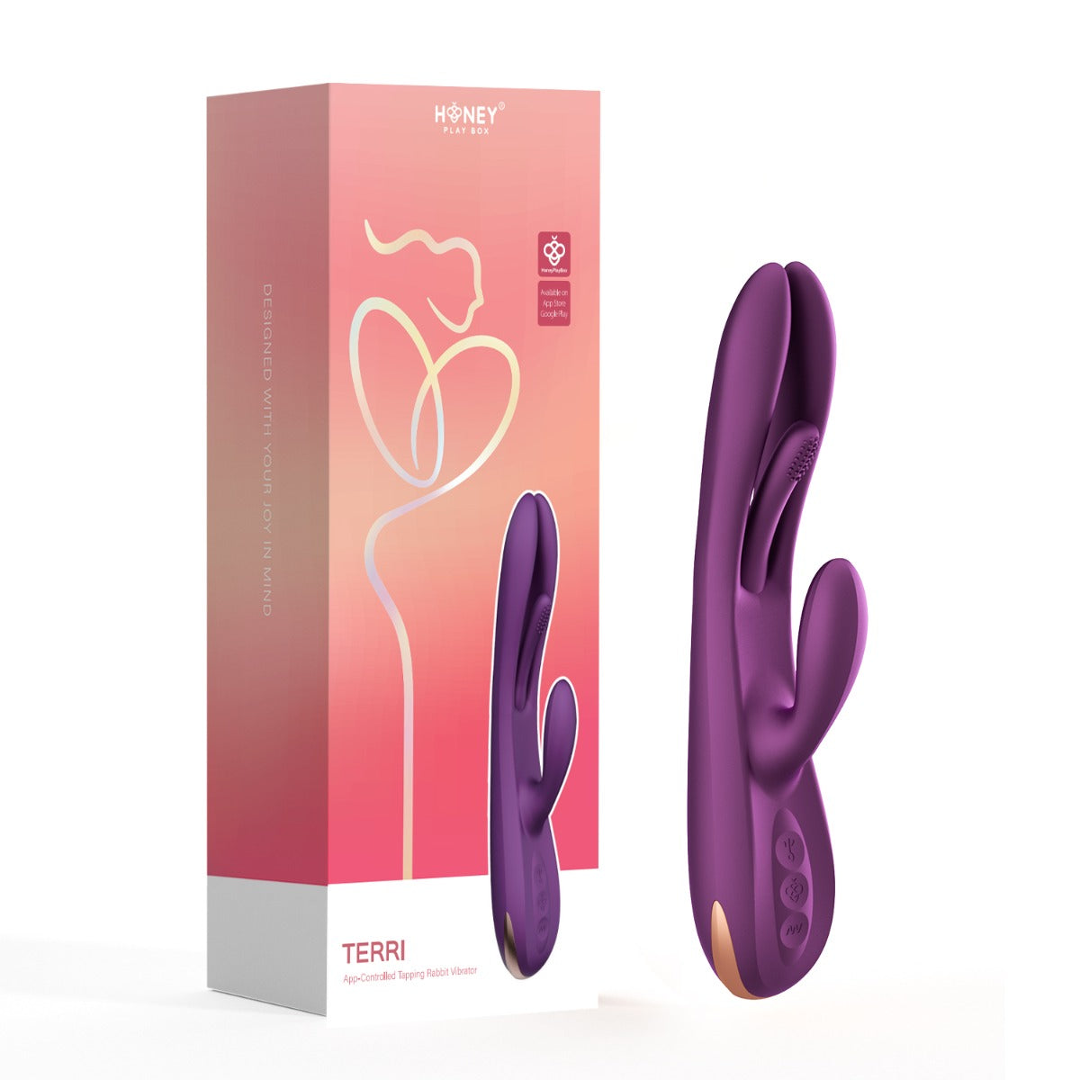 Terri App-Controlled Rabbit Vibrator – Silicone Tapping Hollow Shaft Vibrator > Vibrators > Ladies > Rabbit