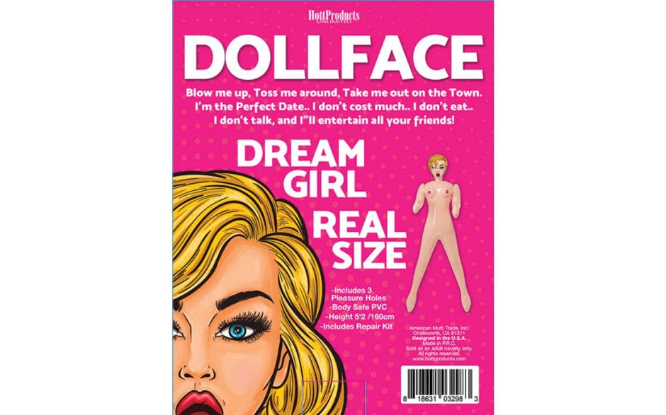 Hott Products Adult Toys Doll Face Blow Up Doll 818631032983