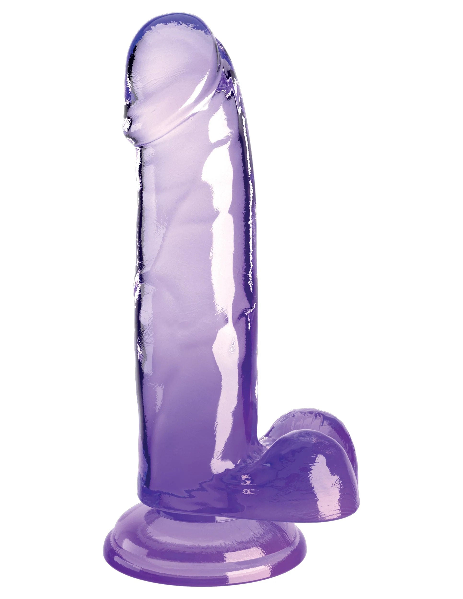 King Cock Clear 7 Inch With Balls - Purple Dildos & Dongs