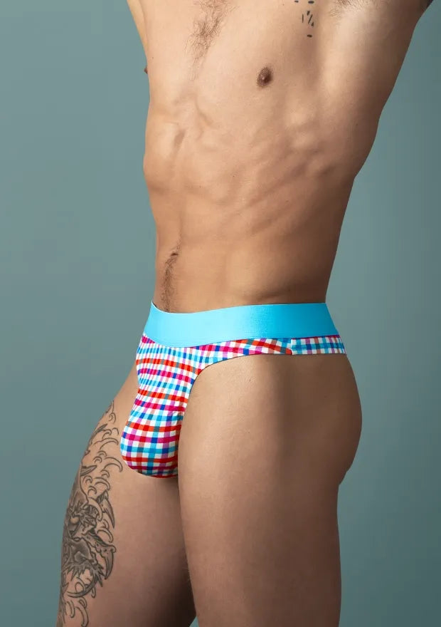 Soo Cumfy Gingham – Bamboo Spandex Low Rise Fabric Thong Multi S M > Clothes > Panties