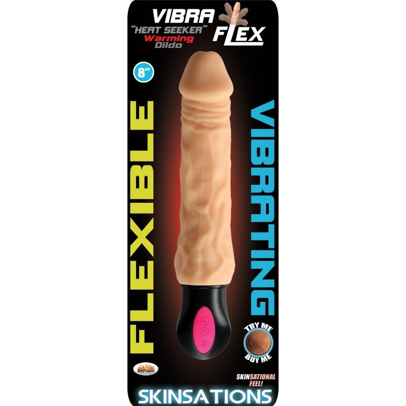 Skinsations Heat Seeker Flexible Warming Dildo With Vibrations Beige DONGS Vibrating