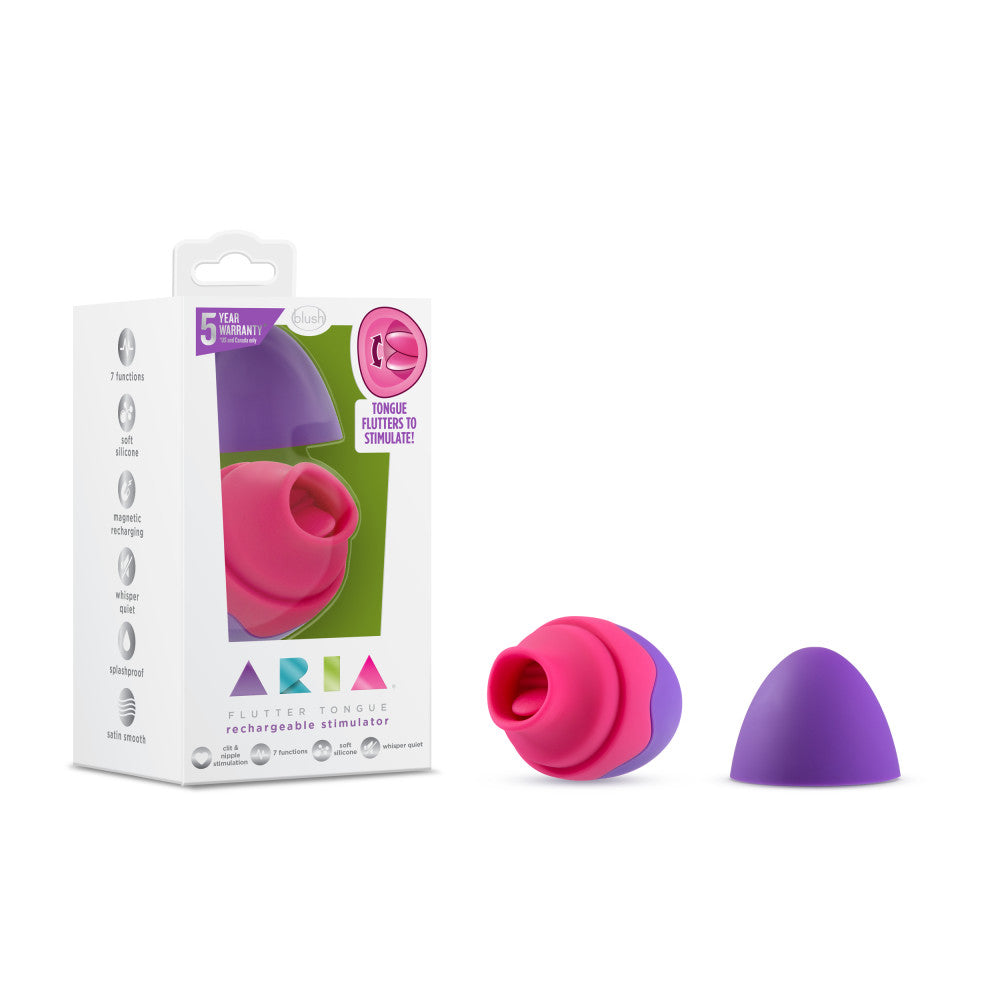 Aria Flutter Tongue Clitoral Vibrator in Purple with 7 Modes > Sex Toys For Ladies > Clitoral Vibrators and Stimulators