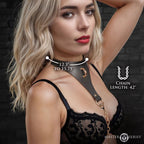 Captivate Vegan Leather Bondage Collar with Body Chain Black > Clothes > Womens Leather