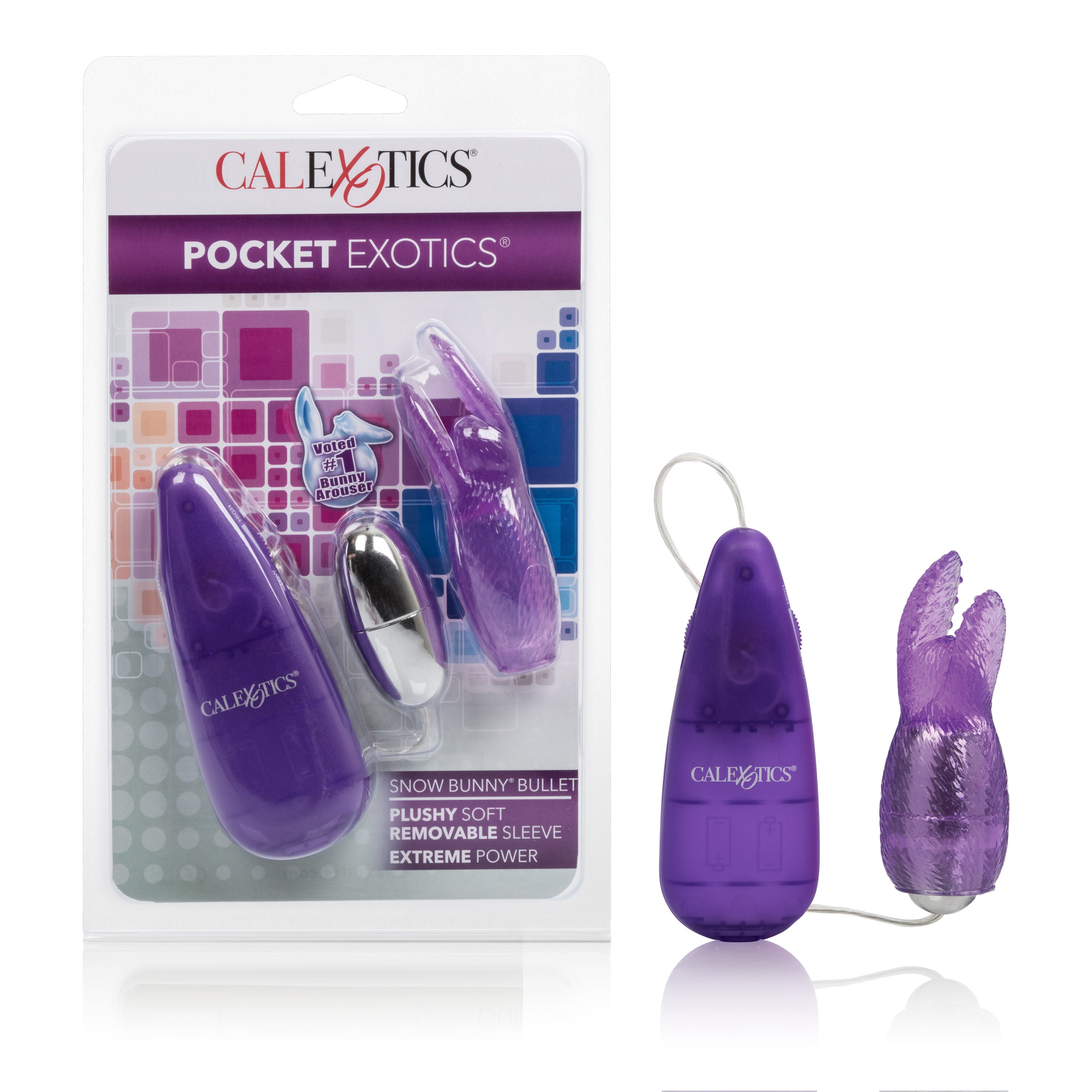 Pocket Exotics Snow Bunny Bullet - Clear Purple VIBRATORS-RABBIT