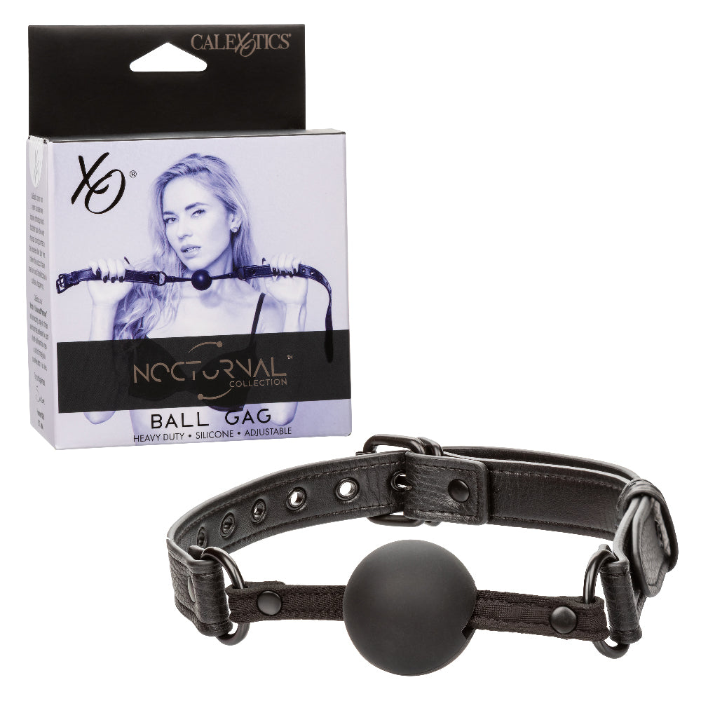 Nocturnal Collection Black Ball Gag Silicone Restraint Toy Black Gags