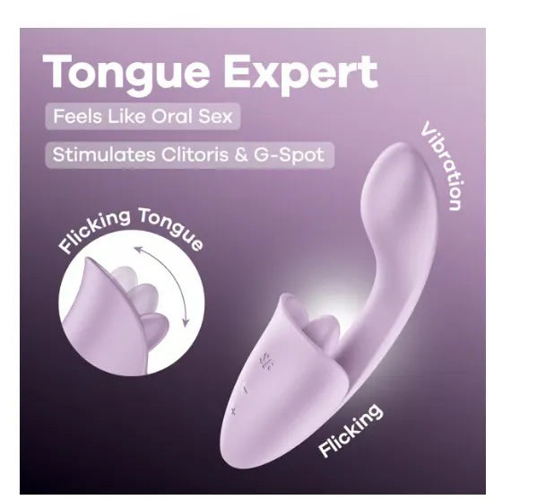 Satisfyer Tongue Expert (Violet) – USB Rechargeable 18 cm Silicone Vibrator > Sex Toys For Ladies > Clitoral Vibrators and Stimulators
