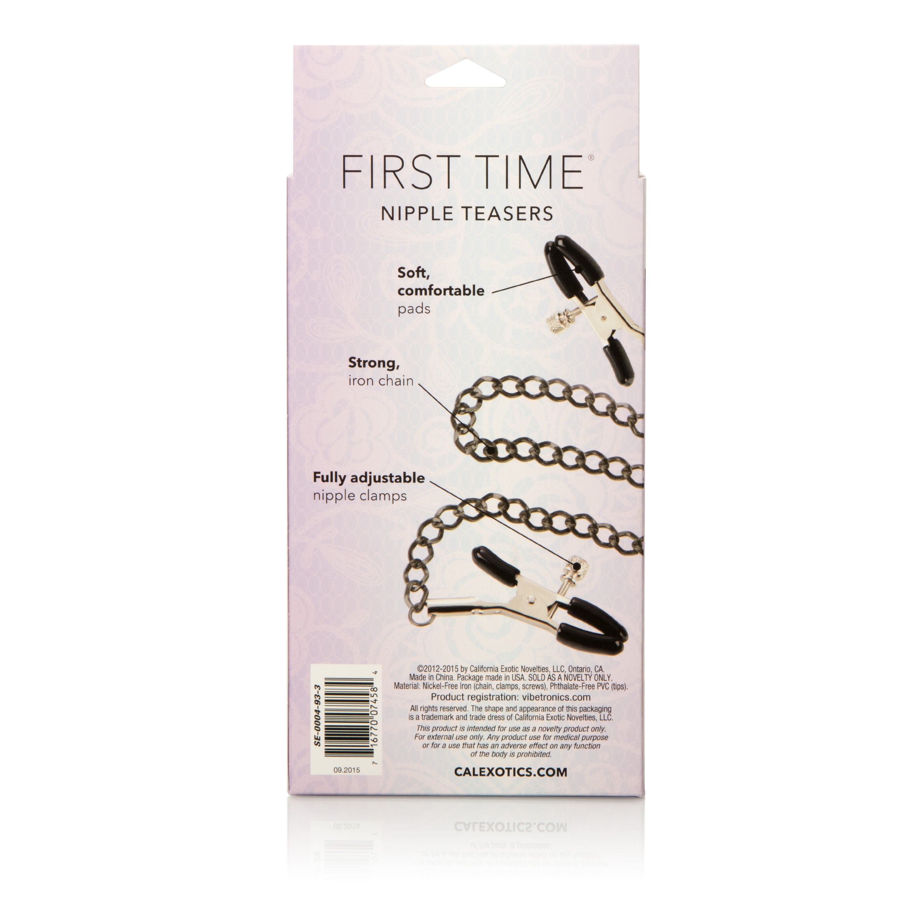 First Time Fetish Adjustable Nipple Clamps with Soft Pads > Sex Toys > Nipple Clamps