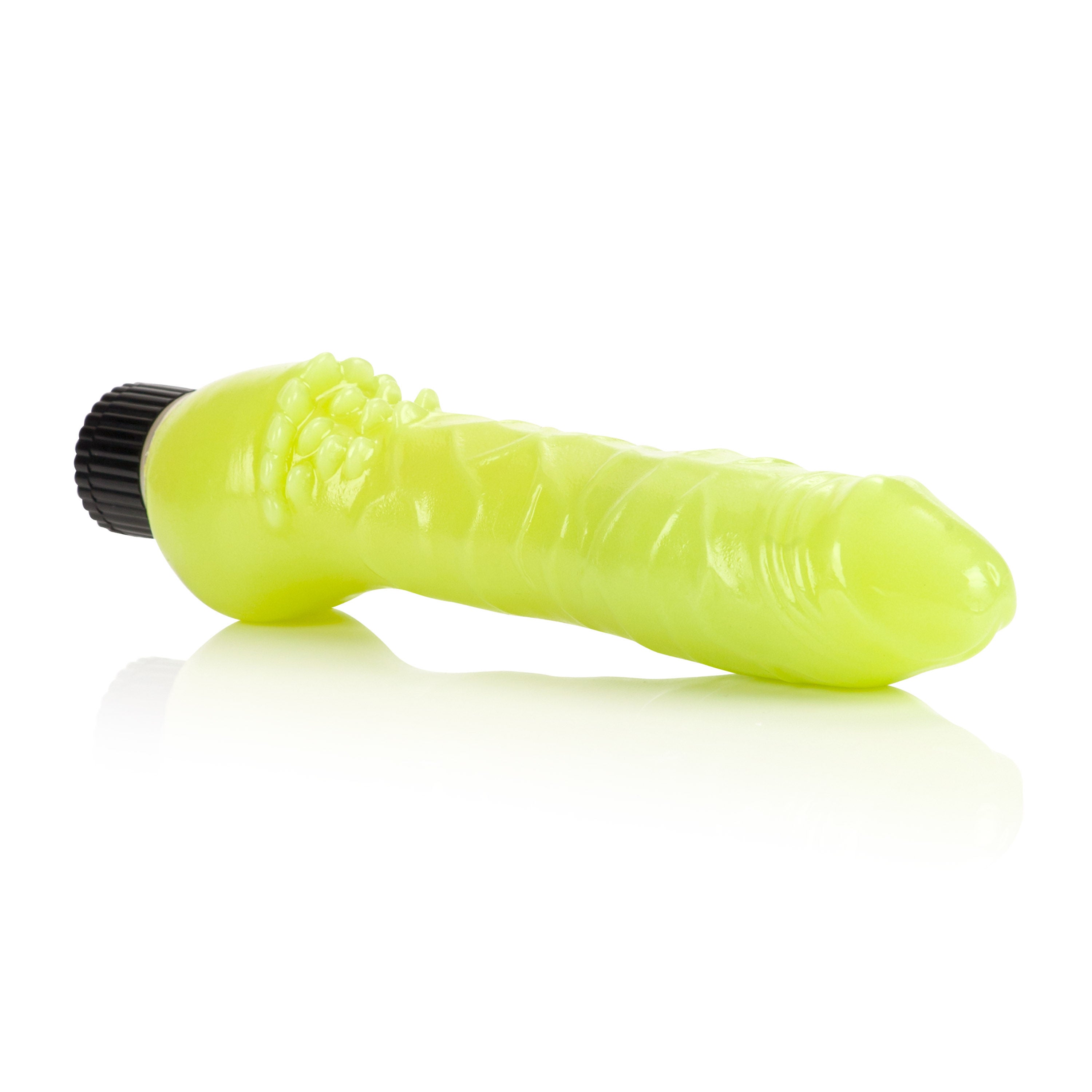 Glow In The Dark Jelly Penis Vibrator 7 Inch Green Adult Toy Vibrators