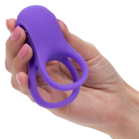 Rechargeable Dual Support Ring for Couples in Purple Design Cockrings