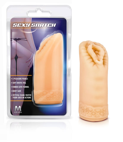 Sexy Snatch Natural Masturbator Sleeve with Pleasure Pearls Strokers - Manual