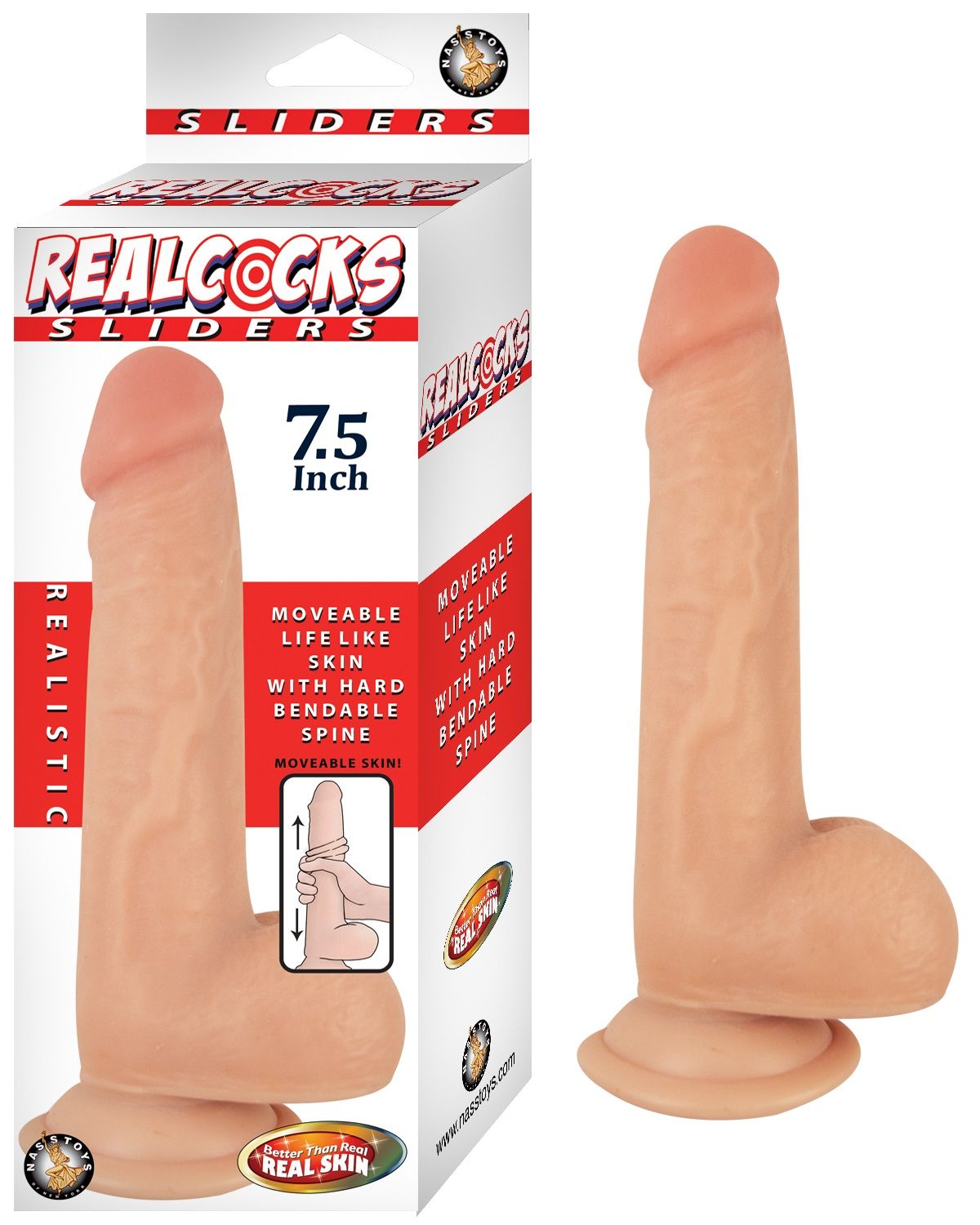 Realcocks Sliders (Flesh) – Waterproof Bendable 7.5" Dildo Beige > Dildos > Realistic Dildos Main image
