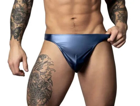 Liquid Onyx 2.0 Moonsh Large XL – Men's Wet Look Thong Underwear Blue L XL > Clothes > Mens Thongs