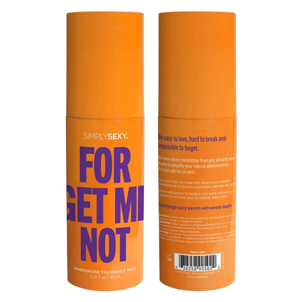 Forget Me Not Pheromone Fragrance Mist 3.35 Oz Adult Intimacy Default Title Perfume Spray
