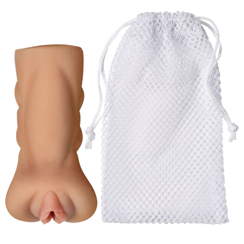 Cloud 9 Pocket Pussy Stroker Masturbator in Realistic Flesh Tone Tan Strokers - Manual
