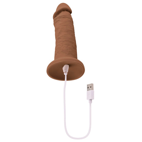 6 Inch Girthy Dark Vibrating Dildo with 10 Speed Patterns Dongs Realistic