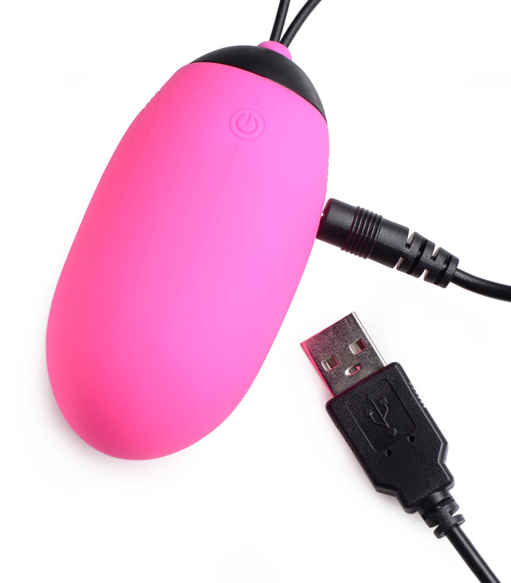 Bang XL Silicone Vibrating Egg 3.1 Inch USB Rechargeable with Remote Pink BULLETS