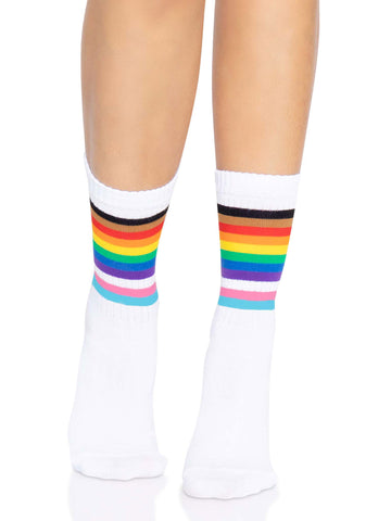 Leg Avenue Pride Rainbow Crew Socks One Size Hosiery > Clothes > Accessories