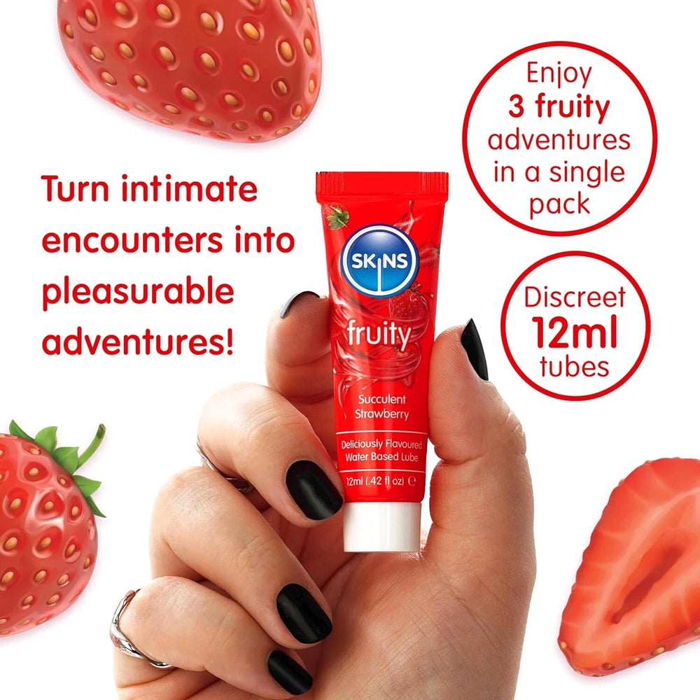 Skins Fruity Tubes 12ml Watermelon Strawberry Mango Lubricants > Lube > Flavoured