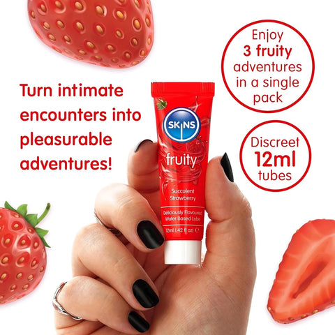 Skins Fruity Tubes 12ml Watermelon Strawberry Mango Lubricants > Lube > Flavoured