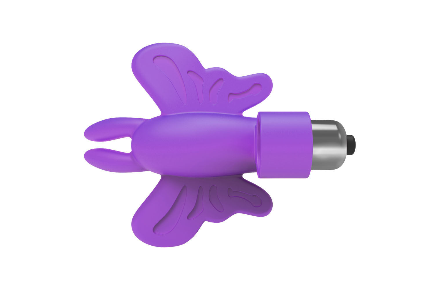 Flirt Finger Butterfly Silicone Vibrator for Clit Stimulation Purple Suction Stimulator