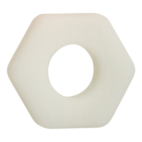 Alpha Glow-In-The-Dark Liquid Silicone Prolong Sexagon Ring White Medium COCK RINGS