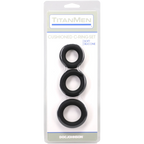Titanmen Cushioned C Ring 3 Piece Silicone Set Black > Cock Ring > Sets