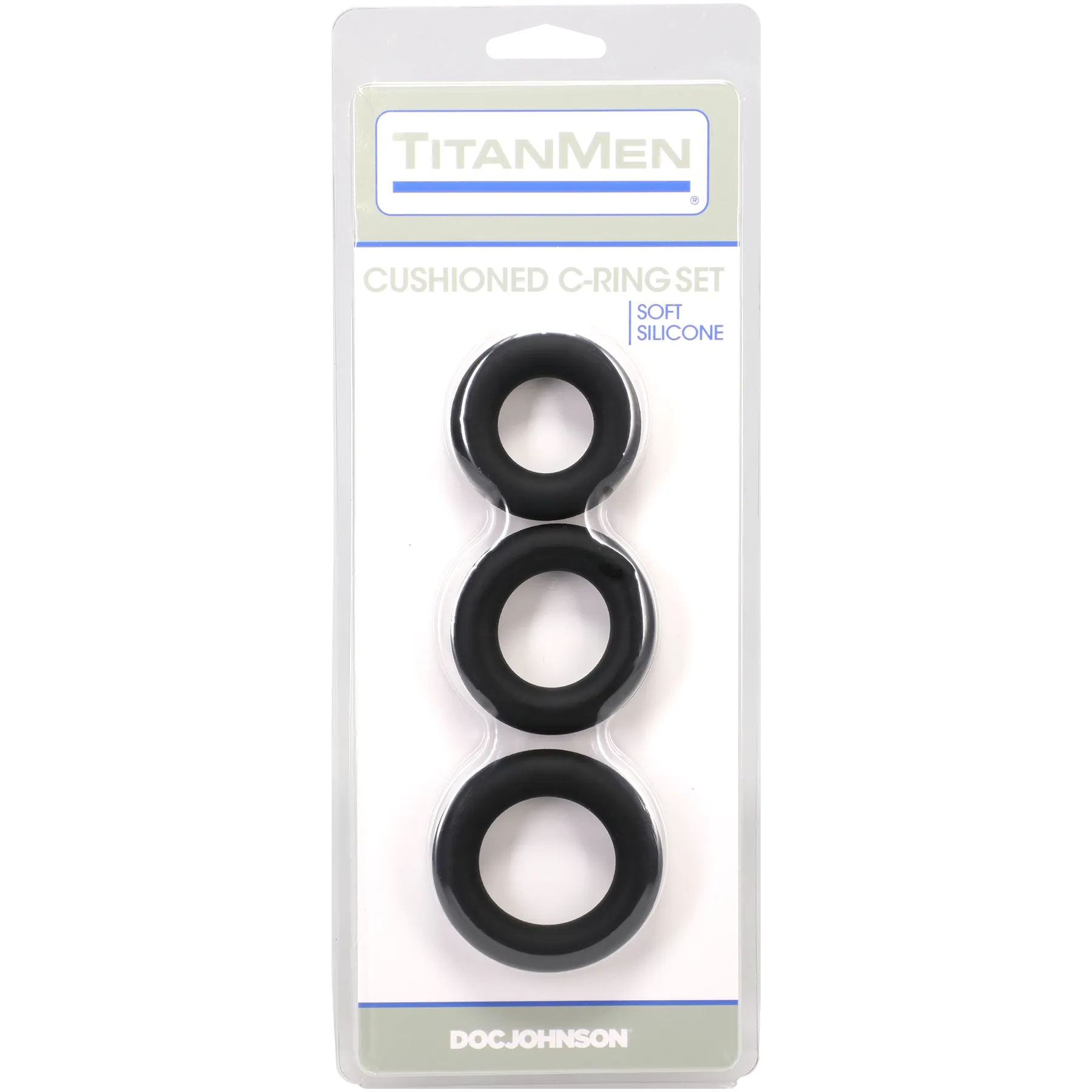 Titanmen Cushioned C Ring 3 Piece Silicone Set Black > Cock Ring > Sets