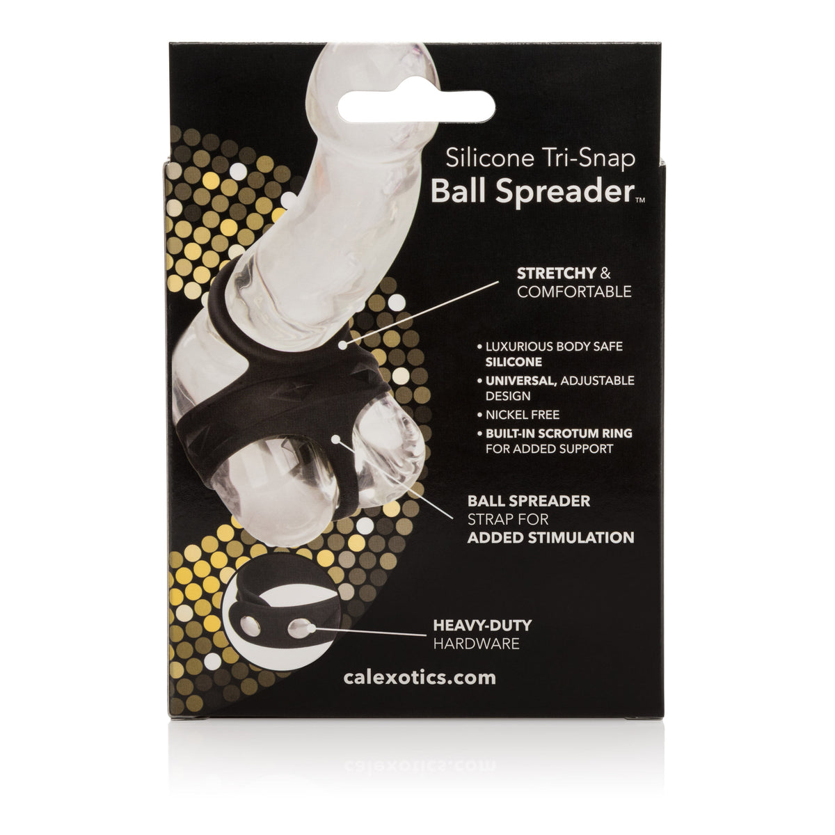 CalExotics Adjustable Silicone Tri-Snap Ball Spreader – Soft Stretchable Silicone Accessory > Sex Toys For Men > Ball Stretchers
