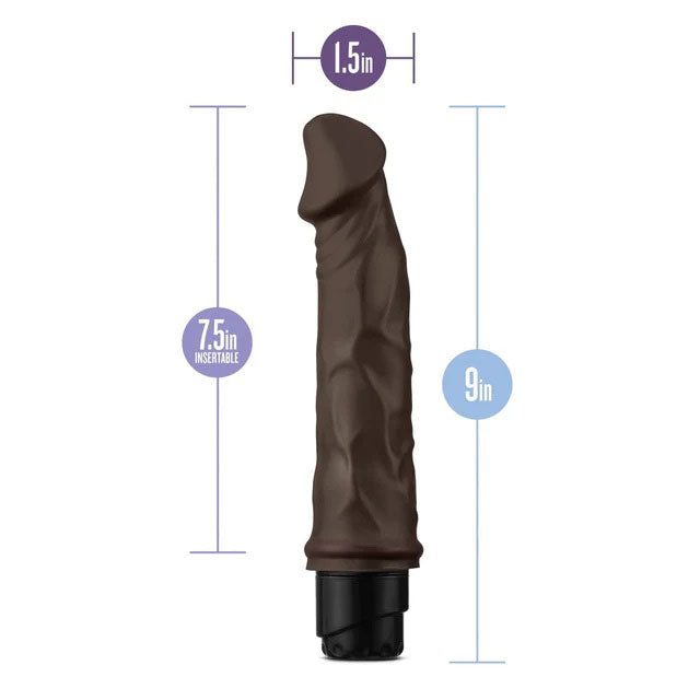 Dr Skin Vibe 6 Chocolate Realistic Vibrating Dildo 9 Inch DONGS Vibrating