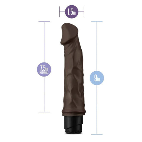 Dr Skin Vibe 6 Chocolate Realistic Vibrating Dildo 9 Inch DONGS Vibrating