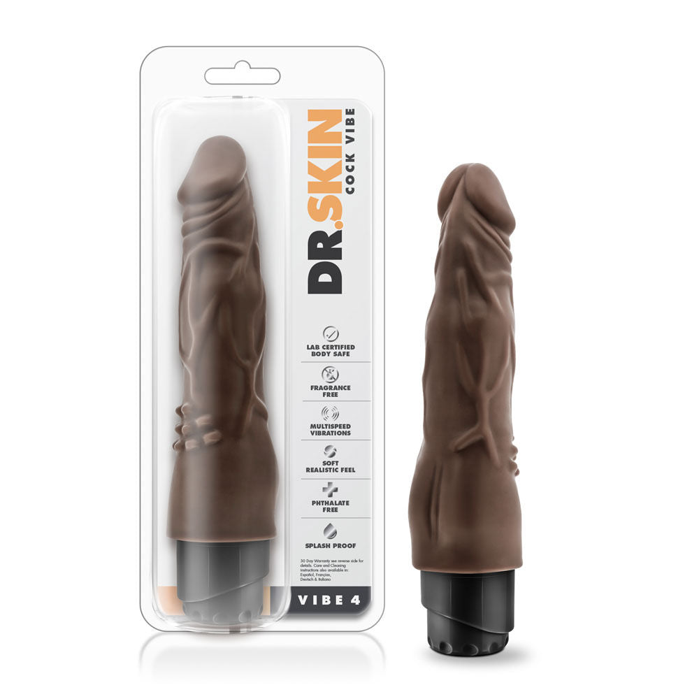 Dr Skin 8 Inch Chocolate Vibrating Realistic Adult Toy DONGS Vibrating