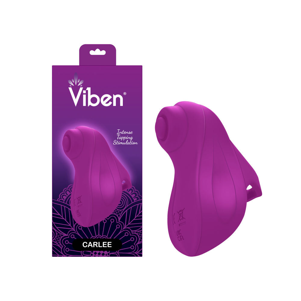 Carlee Rechargeable Finger Vibrator with 10 Tapping Modes Berry Suction Stimulator