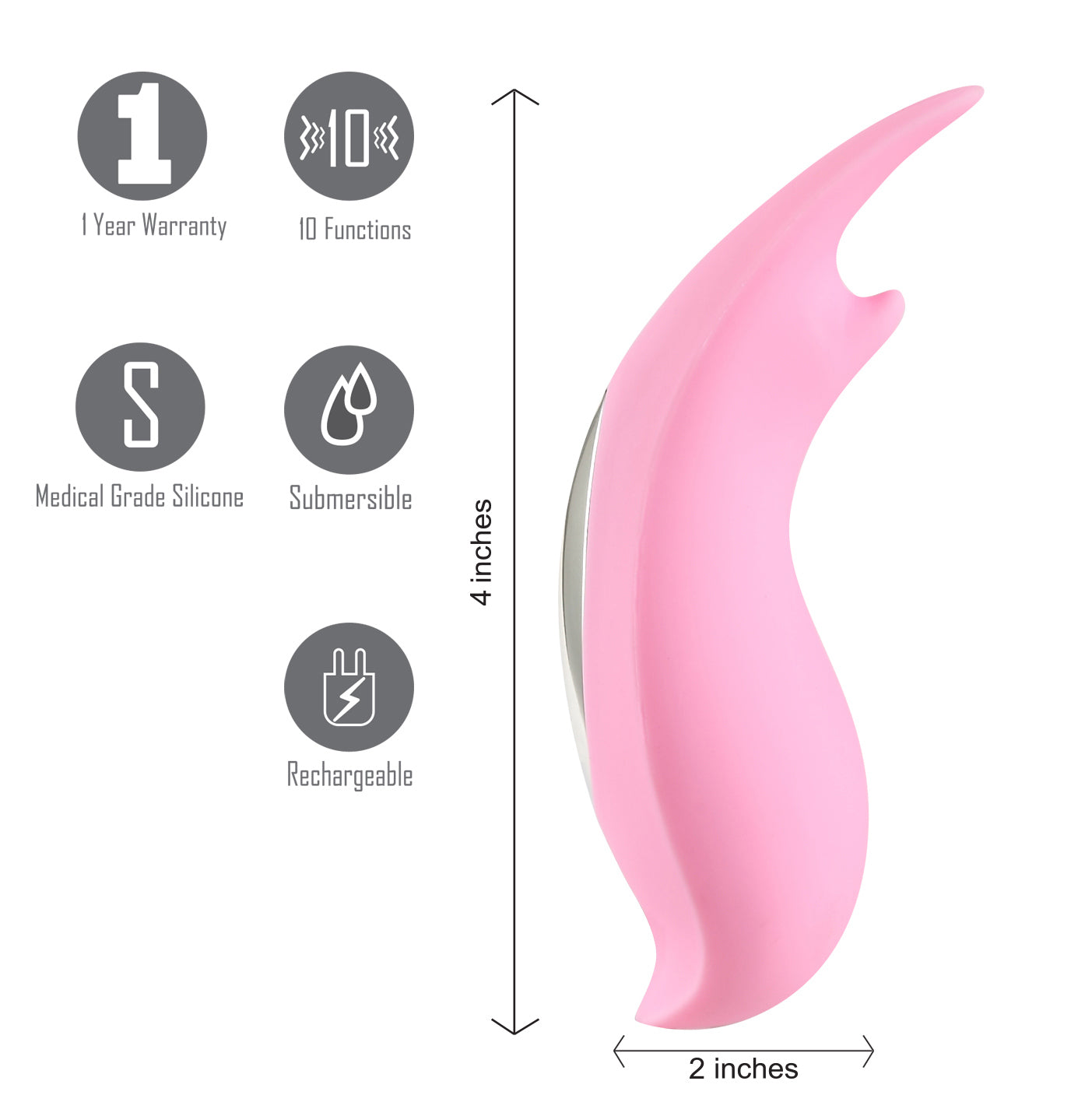 Sera Pink Clitoral Lay-On Bullet Vibrator with 10 Vibration Modes BULLETS
