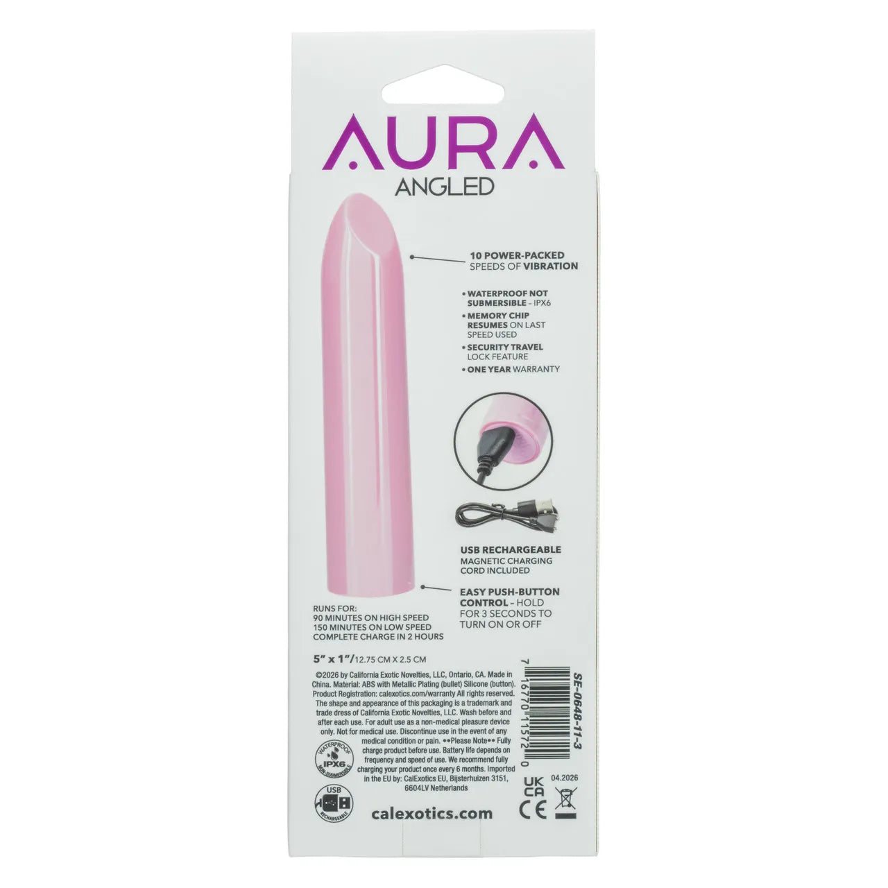 Aura Angled Stimulator – USB Rechargeable Waterproof Compact Vibrator > Vibrators > Mini Vibrators