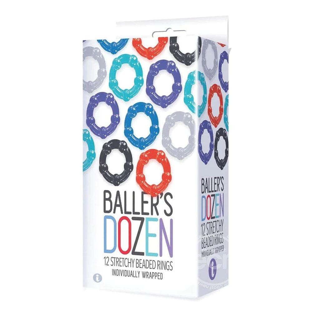 Icon Brands COCK RINGS Coloured Baller's Dozen - Beaded 847841026987