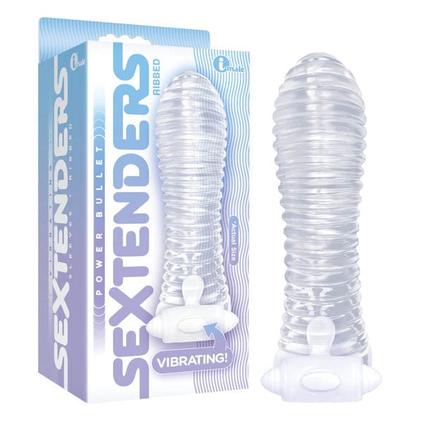 Icon Brands SLEEVES Clear Vibrating Sextenders Ribbed - (5'') Penis Sleeve 847841025102