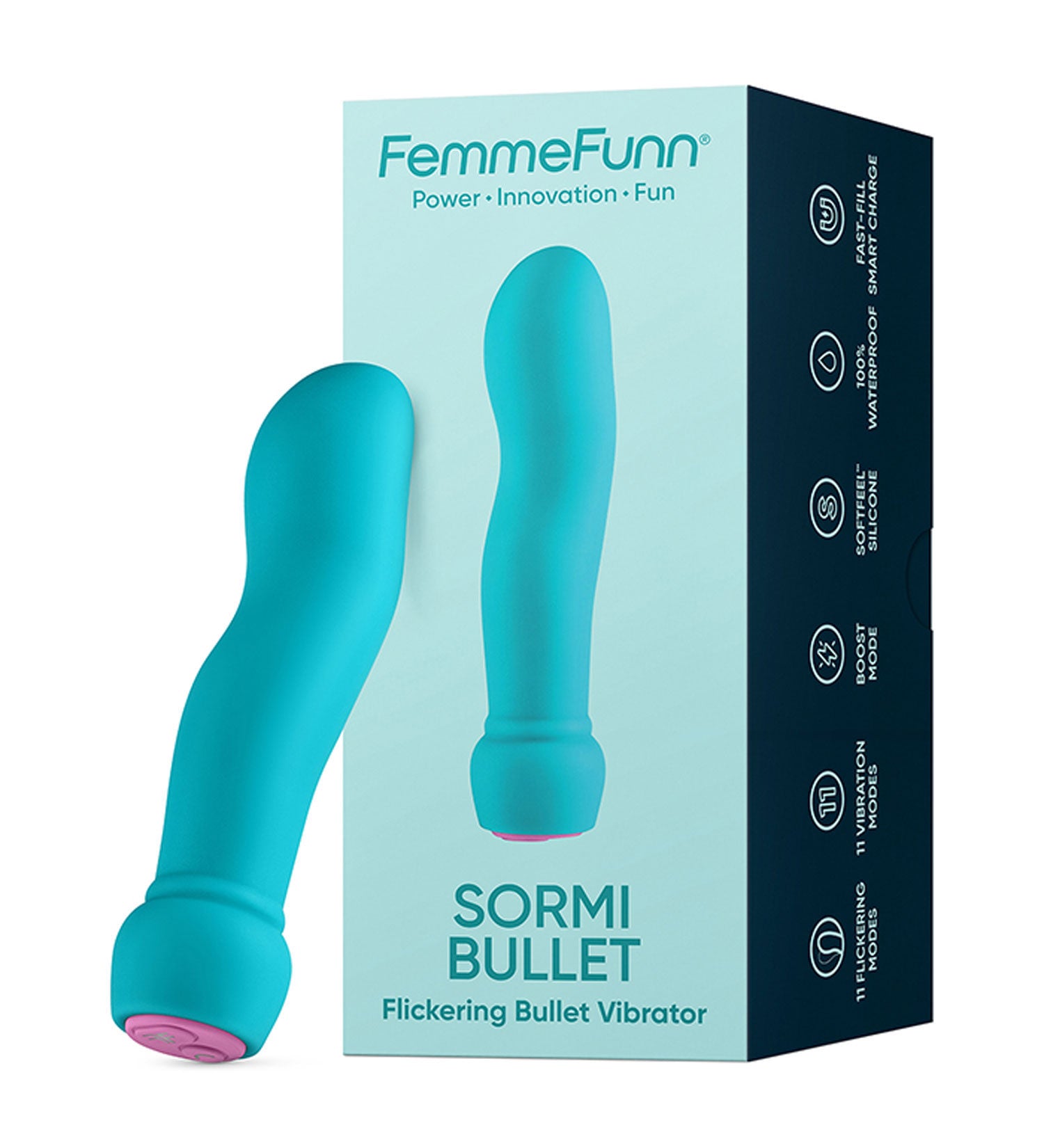 Sormi Flickering Bullet Vibrator with 11 Modes in Pink Silicone Finger Stimulator