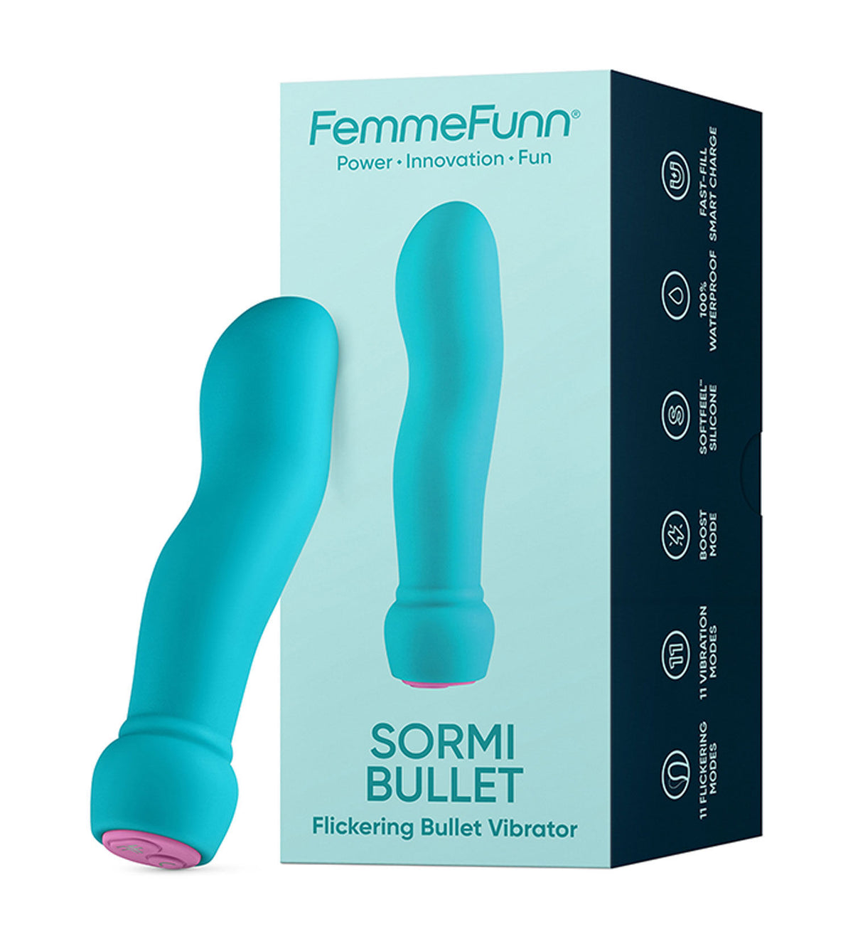 Sormi Flickering Bullet Vibrator with 11 Modes in Pink Silicone > Vibrators > Finger Vibrators