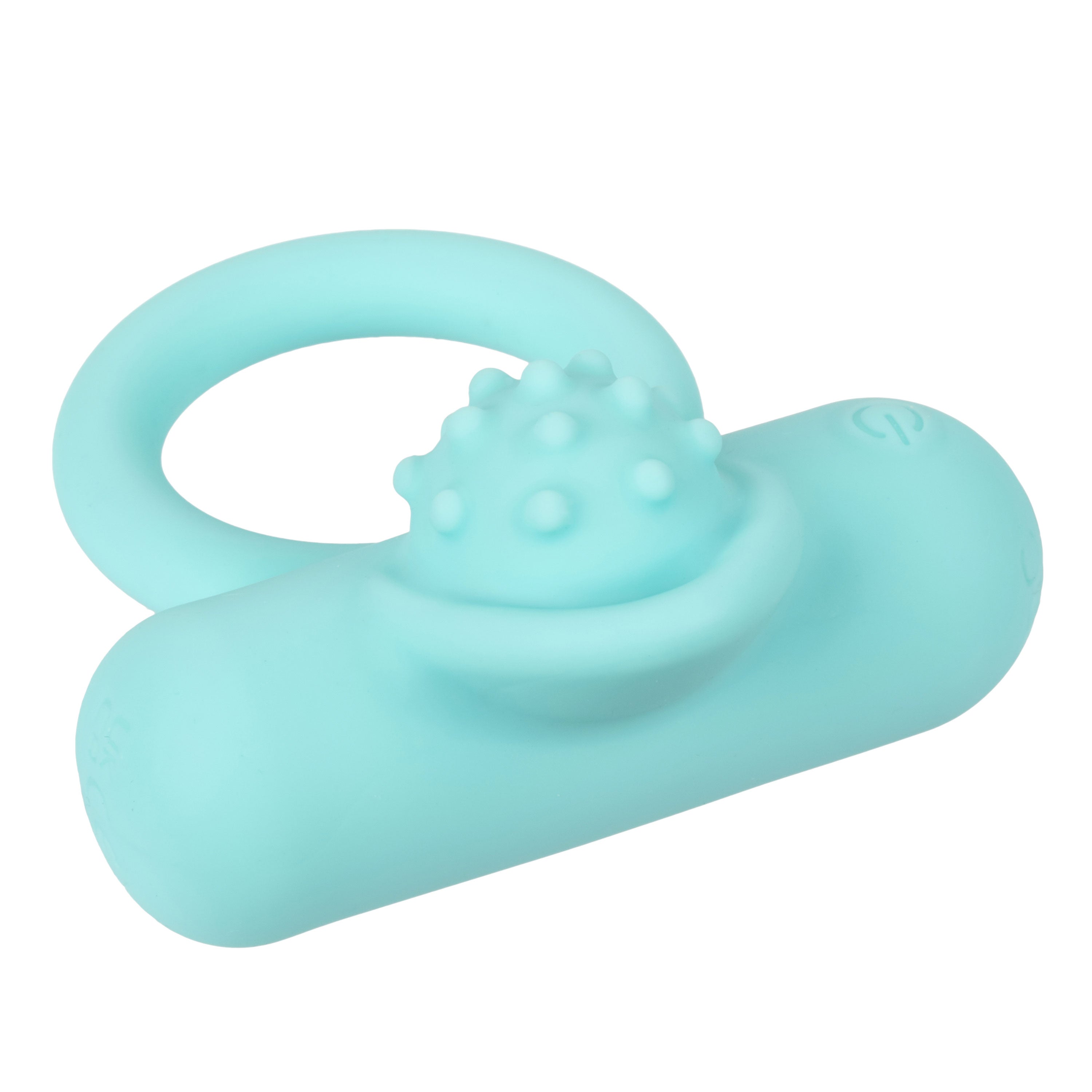 Silicone Rechargeable Nubby Lover’s Delight Ring in Aqua Blue with 12 Intense Vibration Functions Cock Rings Vibrating