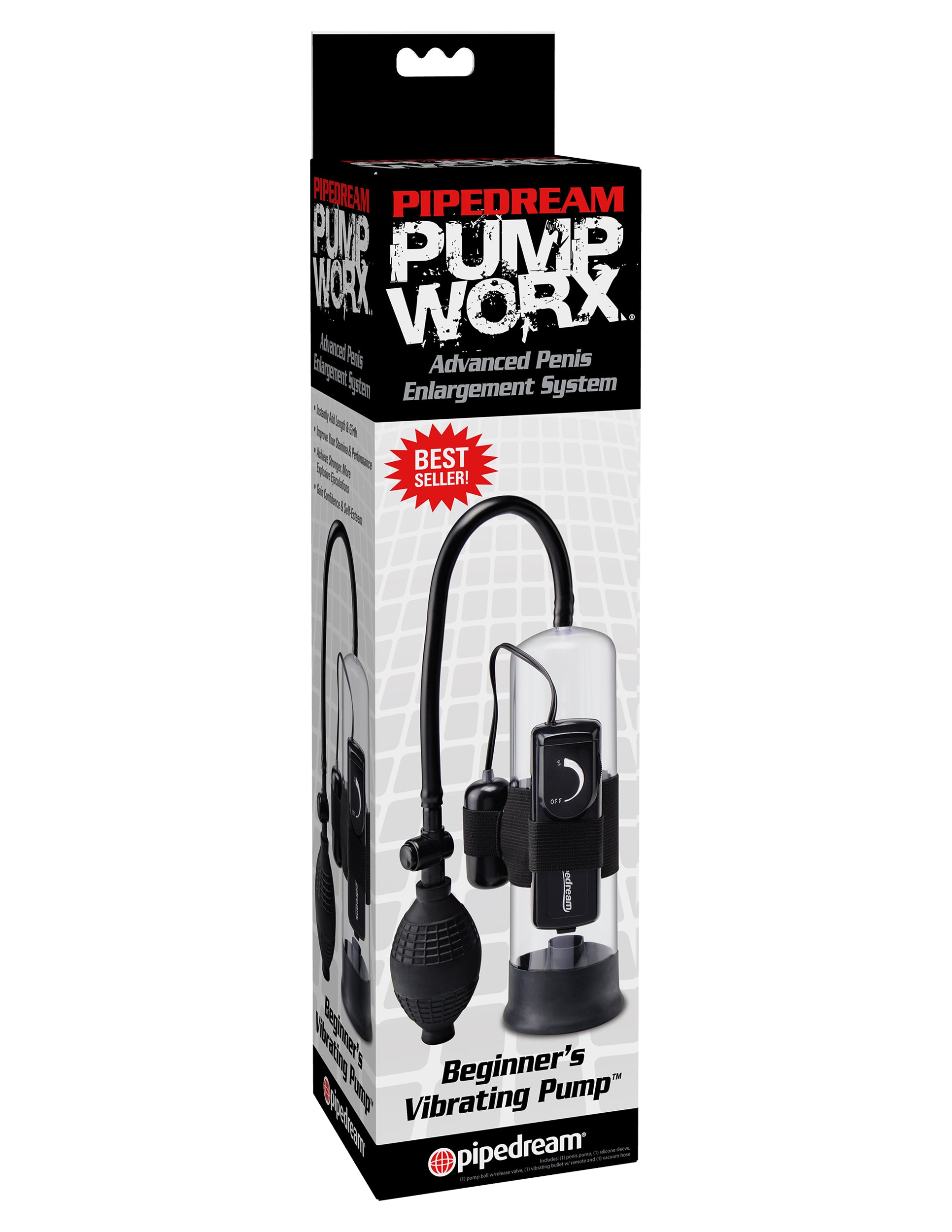 Pump Worx Beginner Vibrating Penis Pump Clear Black Pumps