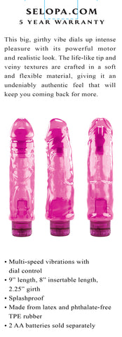 Selopa Thicc Boi - 22.9 cm Vibrator for Intense Pleasure Pink Vibrators