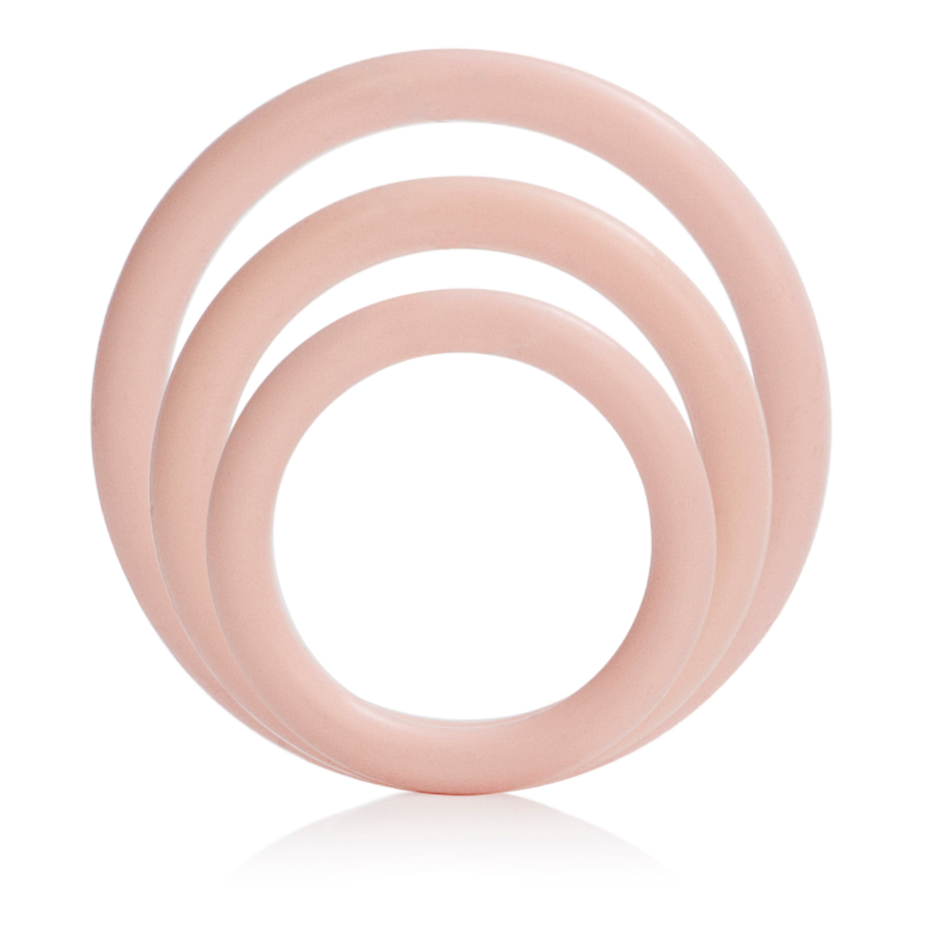 CalExotics Silicone Support Rings Set – Stretchy Comfortable Black Cock Rings Pink > Cock Ring > Sets