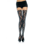 Lace Top Lace Thigh Highs (Black) – One Size Nylon Stockings > Clothes > Hosiery > Stockings
