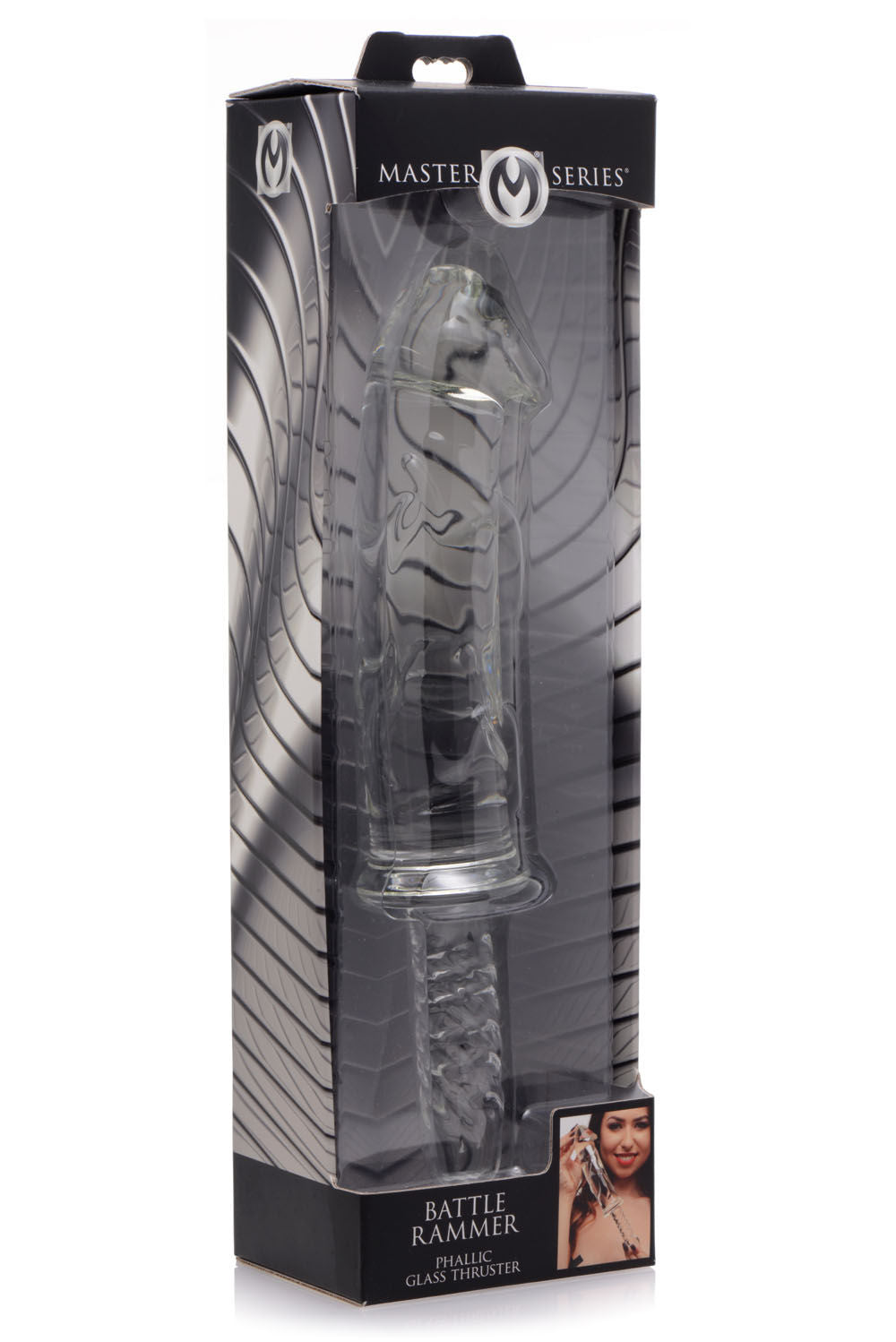 Battle Rammer Glass Thruster Dildo With Veiny Shaft Design > Sex Toys > Glass