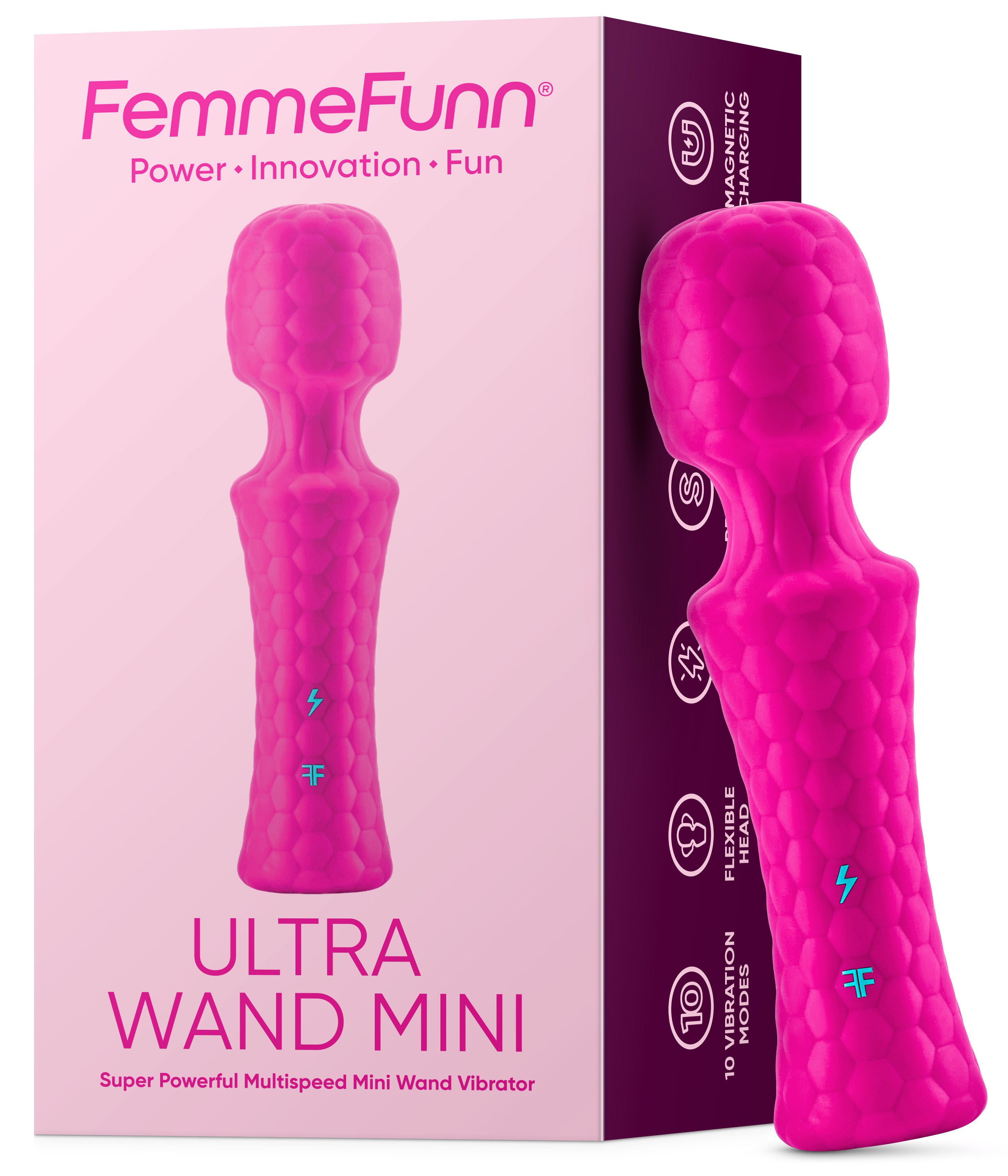 Ultra Wand Mini Waterproof Vibrator with Flexible Head Turquoise Electric Massager