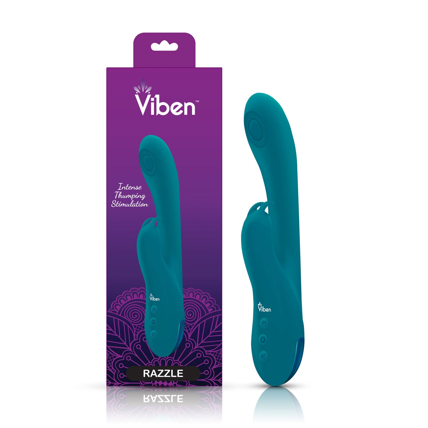 Viben Razzle Rechargeable Thumping Rabbit Ocean VIBRATORS-RABBIT