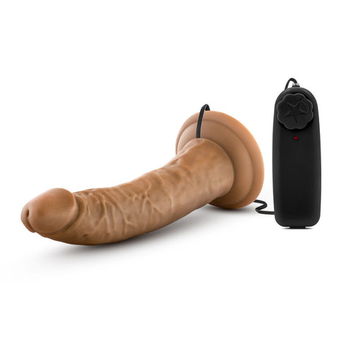 Dr Dave 7 Inch Vibrating Suction Cup Cock Realistic Toy Mocha DONGS Vibrating