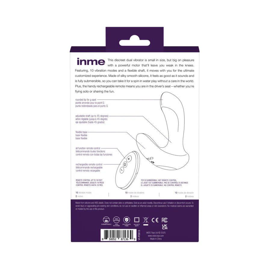 Inme Dual Vibrator With Remote Control Pink Panty Vibrators