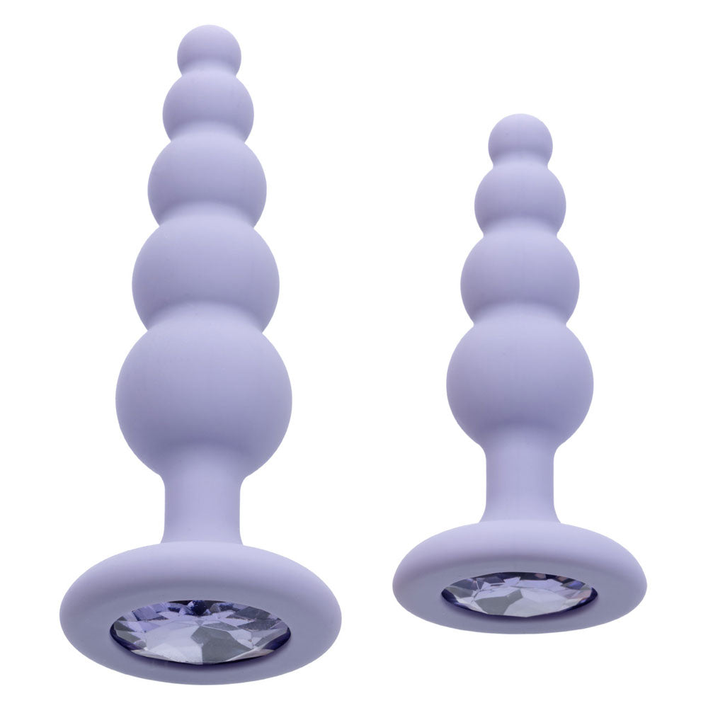 First Time Crystal Beaded Duo (Purple) – Beginner Beaded Anal Probe Set > Anal Range > Anal Beads
